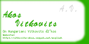 akos vitkovits business card